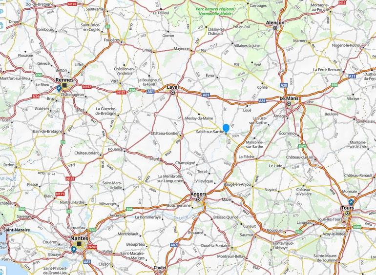 Carte situation sable